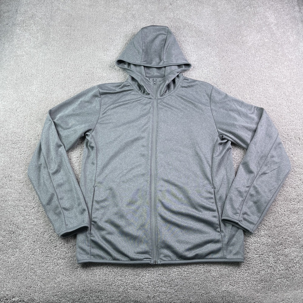 Uniqlo Hoodie Womens Large Grey Midweight Full‎ Zip Hooded Sweatshirt